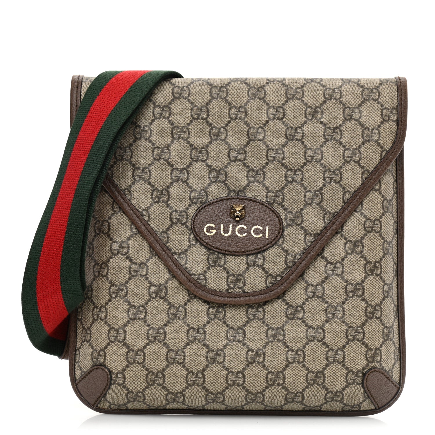 Gucci GG Supreme Monogram Web Medium Neo Vintage Flap Messenger Bag Beige New Acero 1 of 11