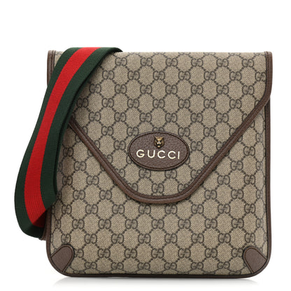 Gucci GG Supreme Monogram Web Medium Neo Vintage Flap Messenger Bag Beige New Acero 1 of 11