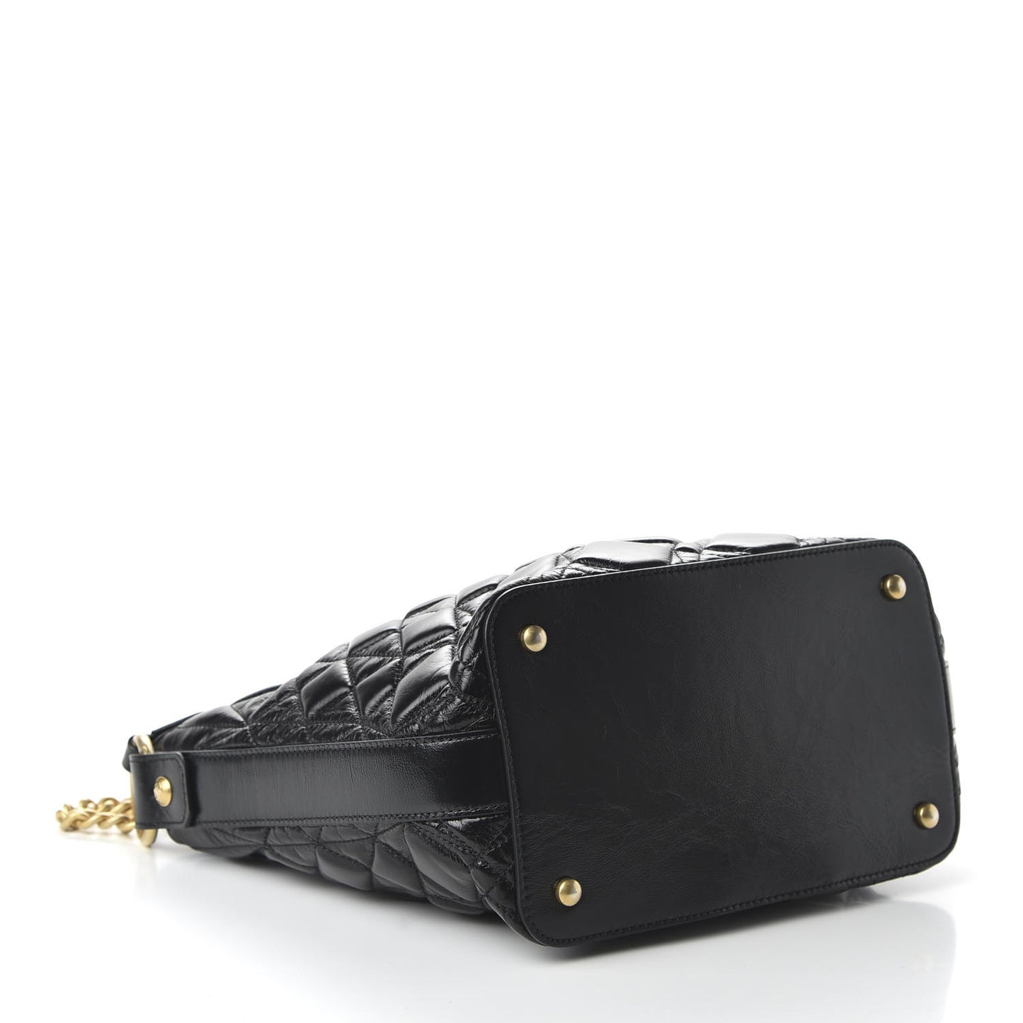 Glazed Calfskin Quilted State Of The Art Hobo Black