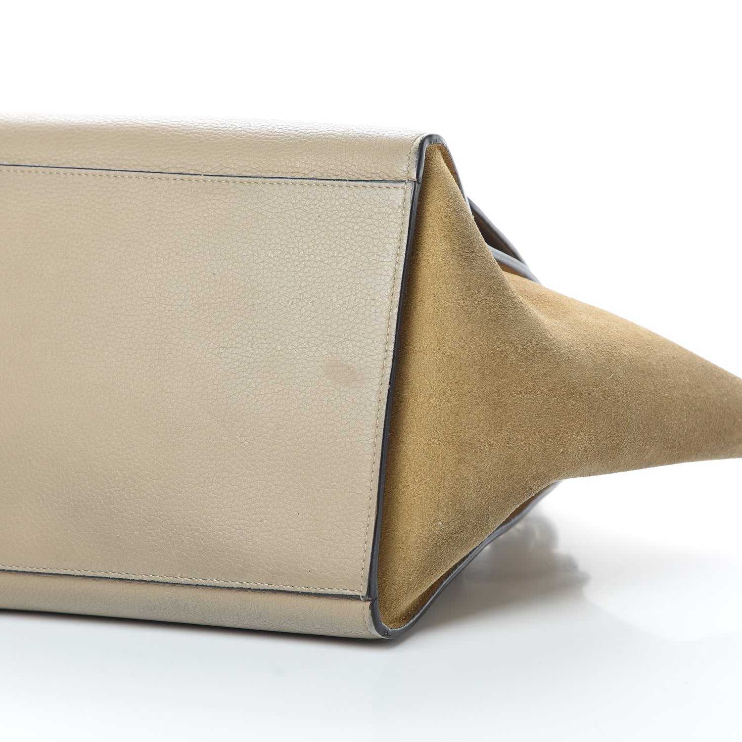 Celine Drummed Calfskin Suede Medium Trapeze Dune 10 of 16