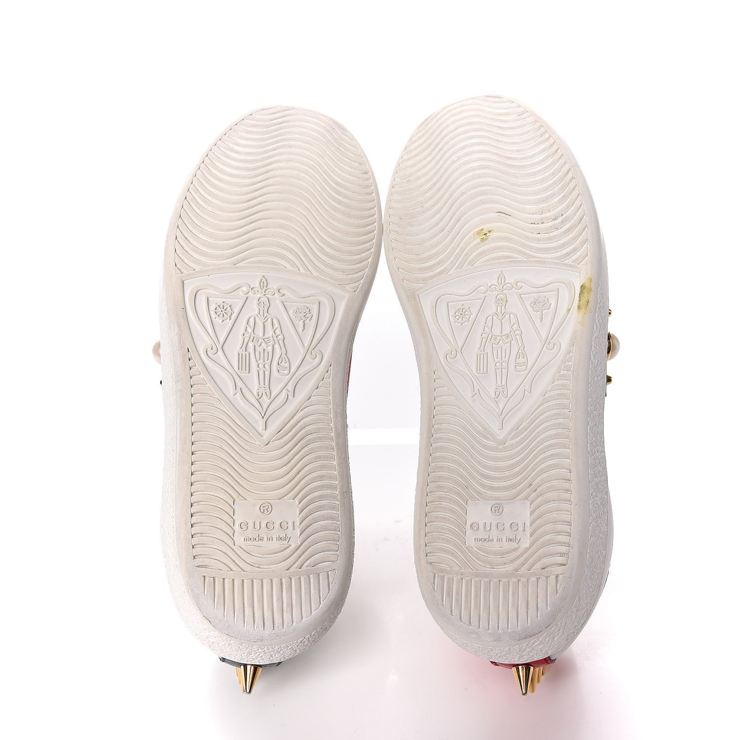 Gucci Calfskin Web Pearl Studded Womens Ace Sneakers 36 White 7 of 22