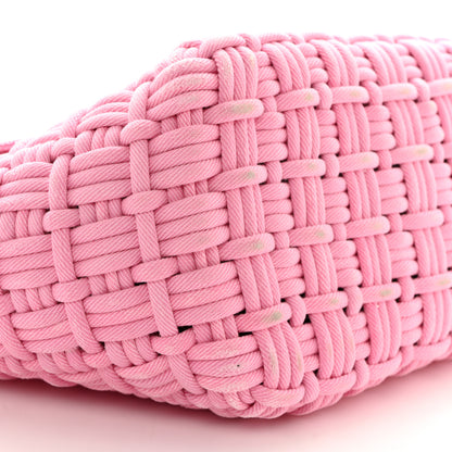 Balenciaga Washed Frayed Denim Braided XS Bistro Basket Pink 9 of 11