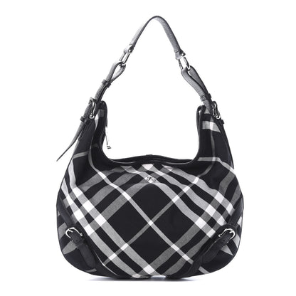 Burberry Black Check Larkin Hobo Black 1 of 9