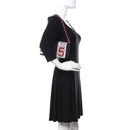 Chanel Metallic Lambskin Canvas CC N°5 Flap Black Silver 3 of 12