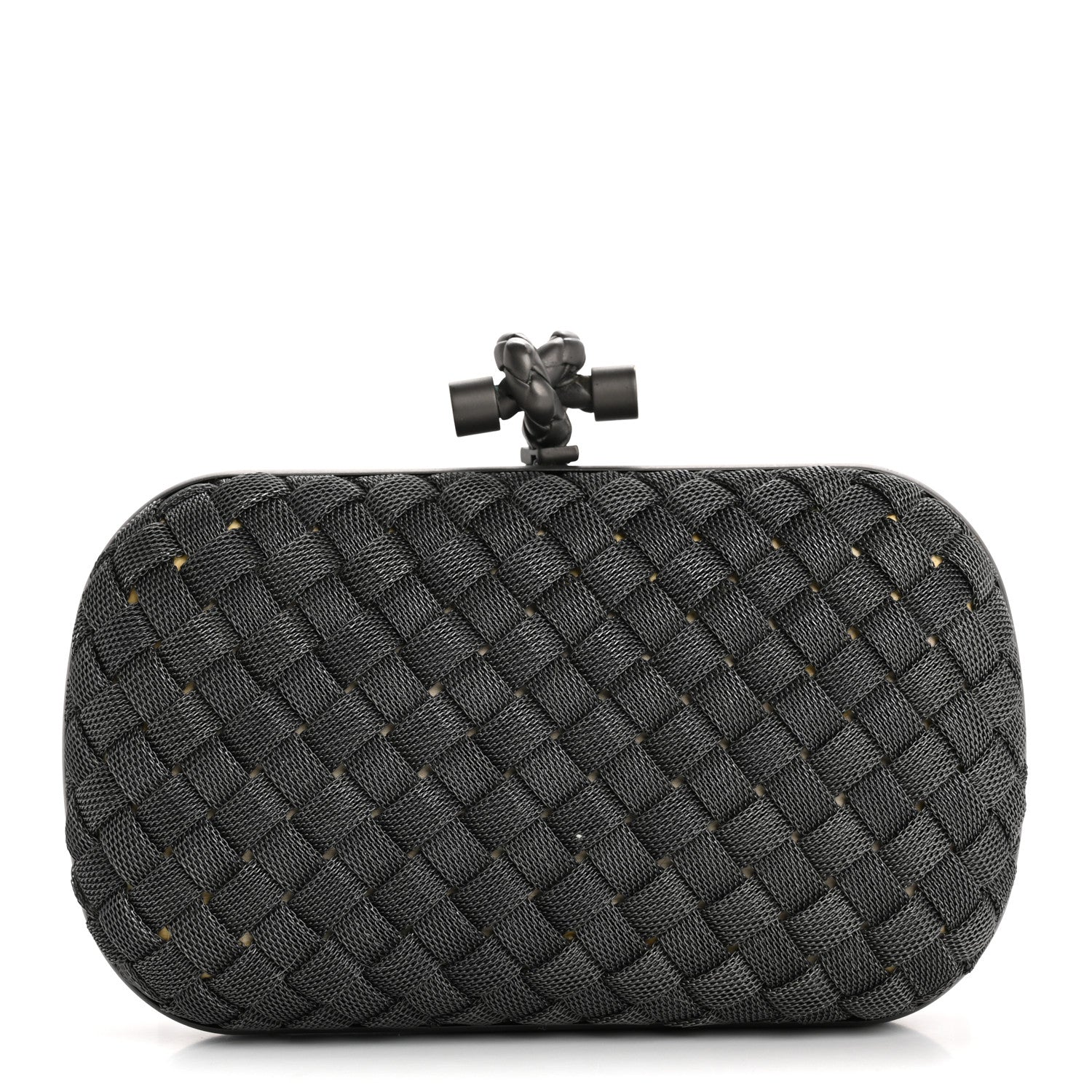 Bottega Veneta Metal Intrecciato Mesh Woven Knot Clutch Argento 1 of 6