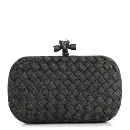 Bottega Veneta Metal Intrecciato Mesh Woven Knot Clutch Argento 1 of 6