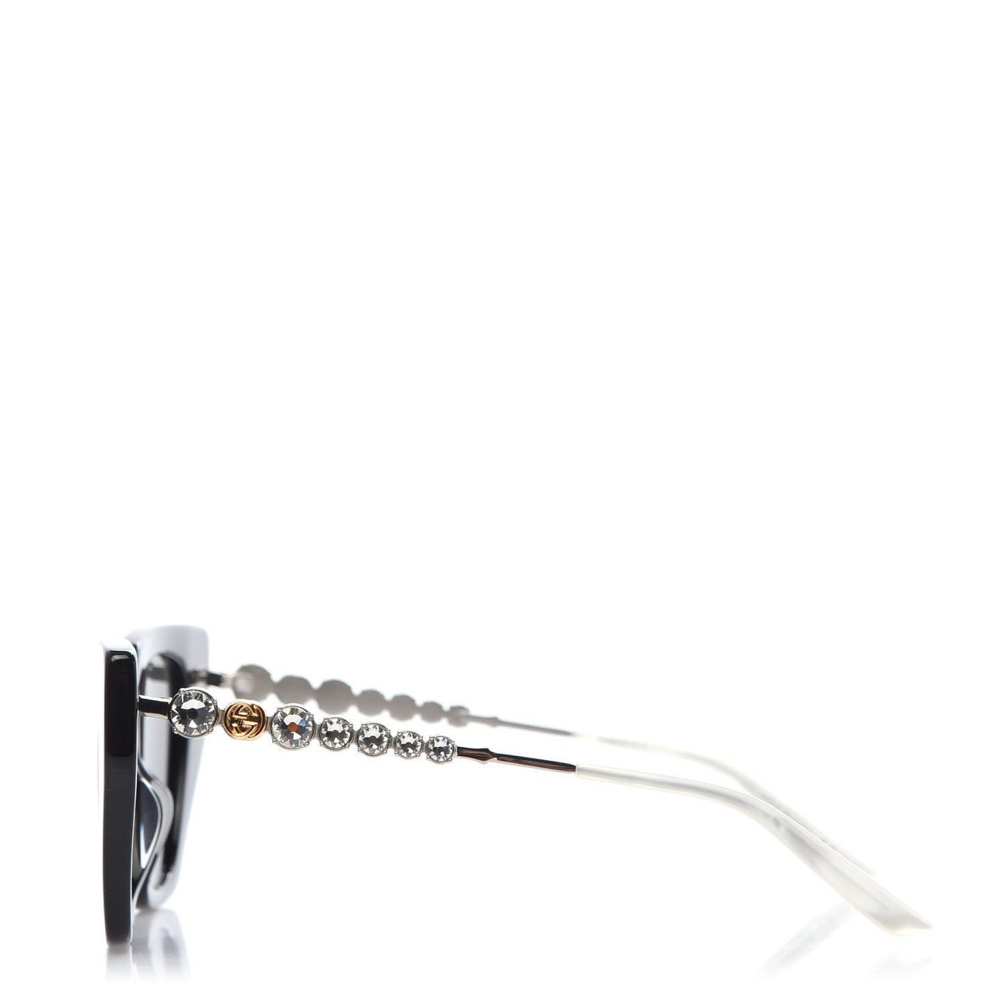 Acetate Crystal Embellished Cat Eye Sunglasses GG0641S Black