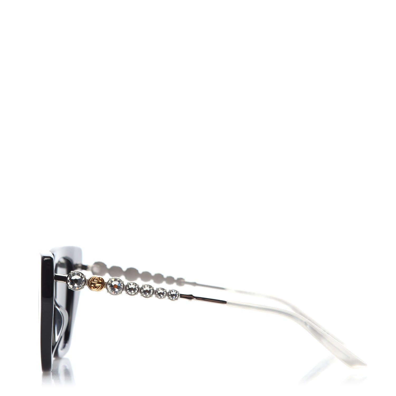 Gucci Acetate Crystal Embellished Cat Eye Sunglasses GG0641S Black 3 of 8