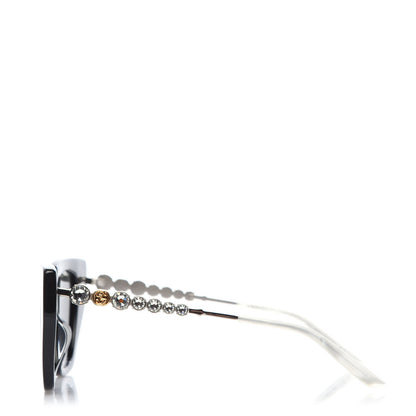 Gucci Acetate Crystal Embellished Cat Eye Sunglasses GG0641S Black 3 of 8