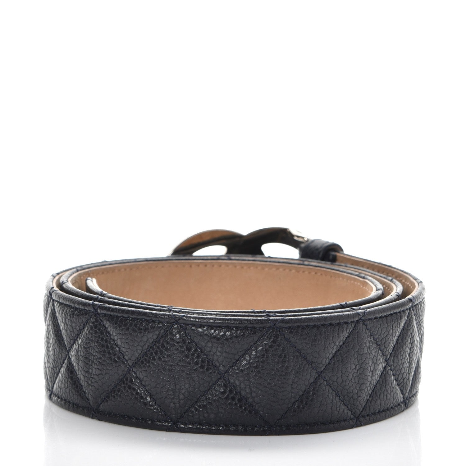 Chanel Caviar Quilted CC Belt 90 36 Navy Blue 3 of 8