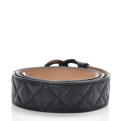 Chanel Caviar Quilted CC Belt 90 36 Navy Blue 3 of 8