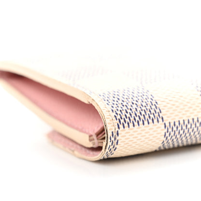 Louis Vuitton Damier Azur Emilie Wallet Rose Ballerine 9 of 10