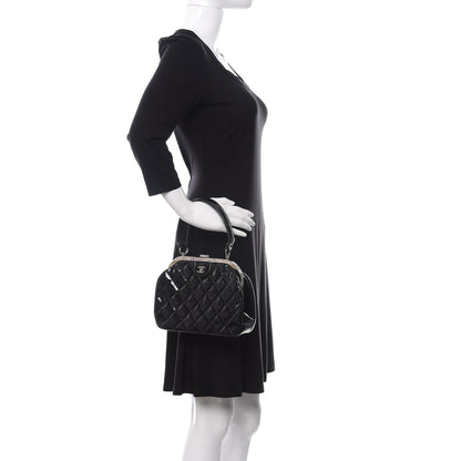 Chanel Patent Quilted Kisslock Frame Bag Black 2 of 17