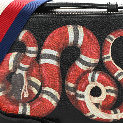 Gucci Grained Calfskin Sylvie Web Kingsnake Small Camera Bag Black Multicolor 8 of 12