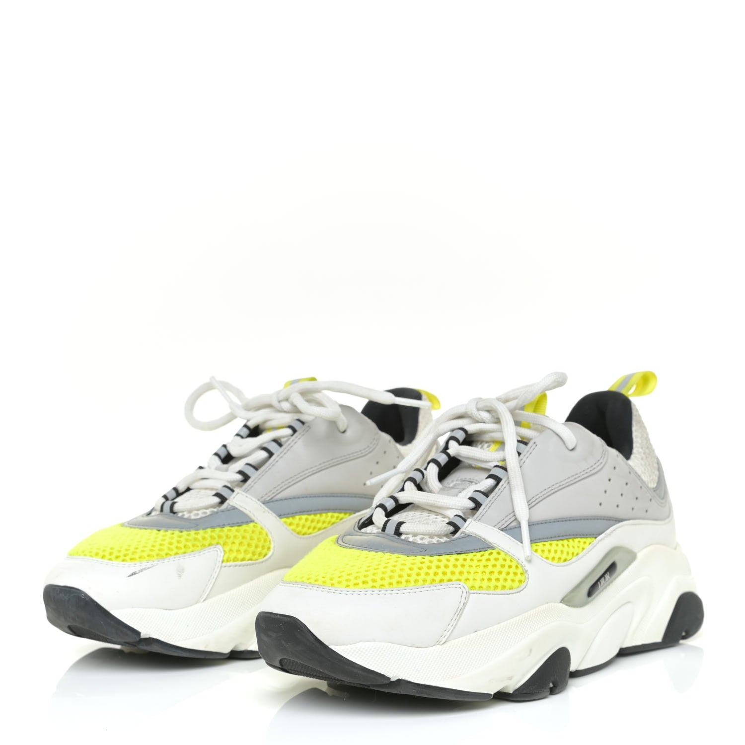 Christian Dior Technical Mesh Calfskin Mens B22 Sneakers 43 White Yellow 2 of 18