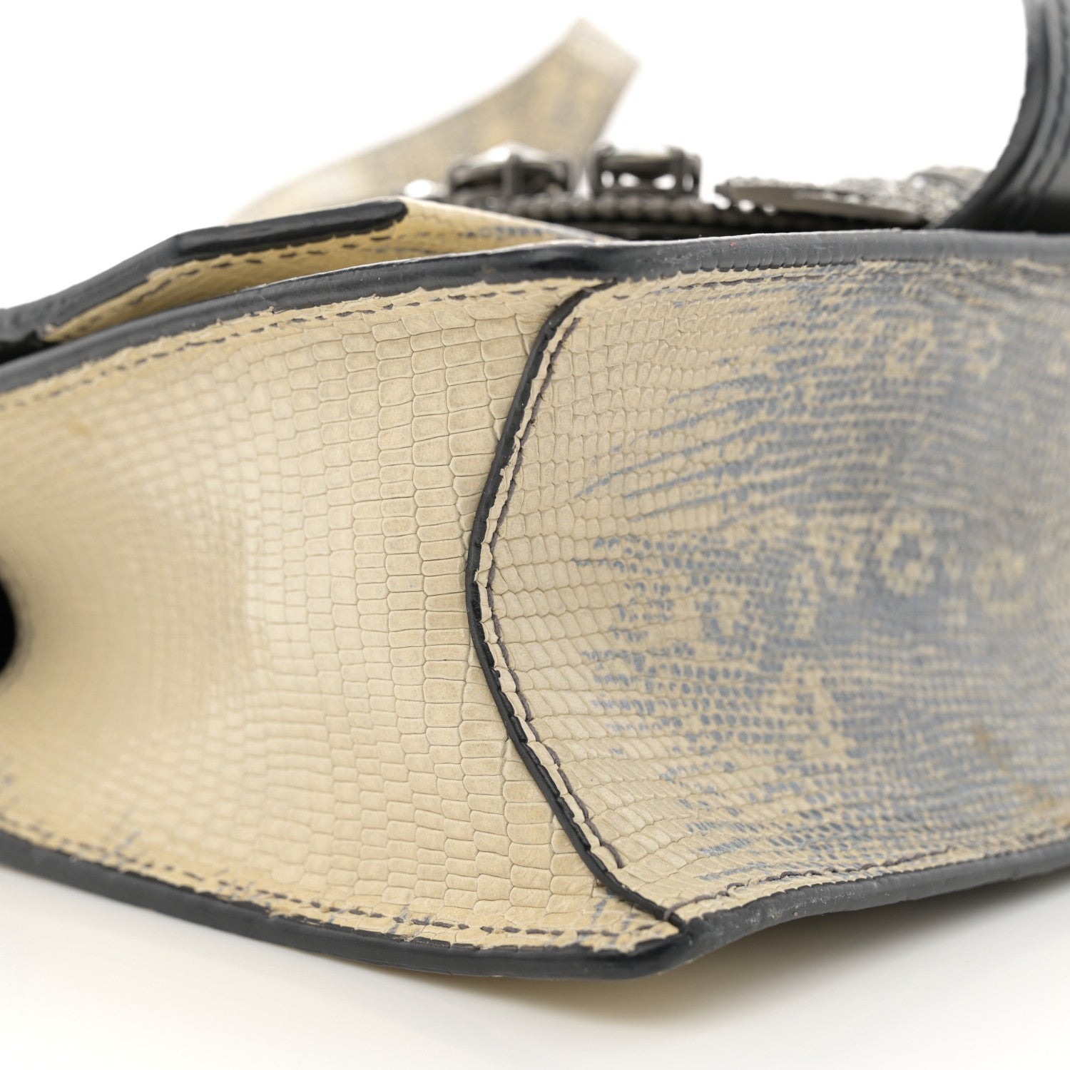 Miu Miu Lizard Embossed Calfskin Studded Jewel Buckle Crossbody Bag Roccia 9 of 12