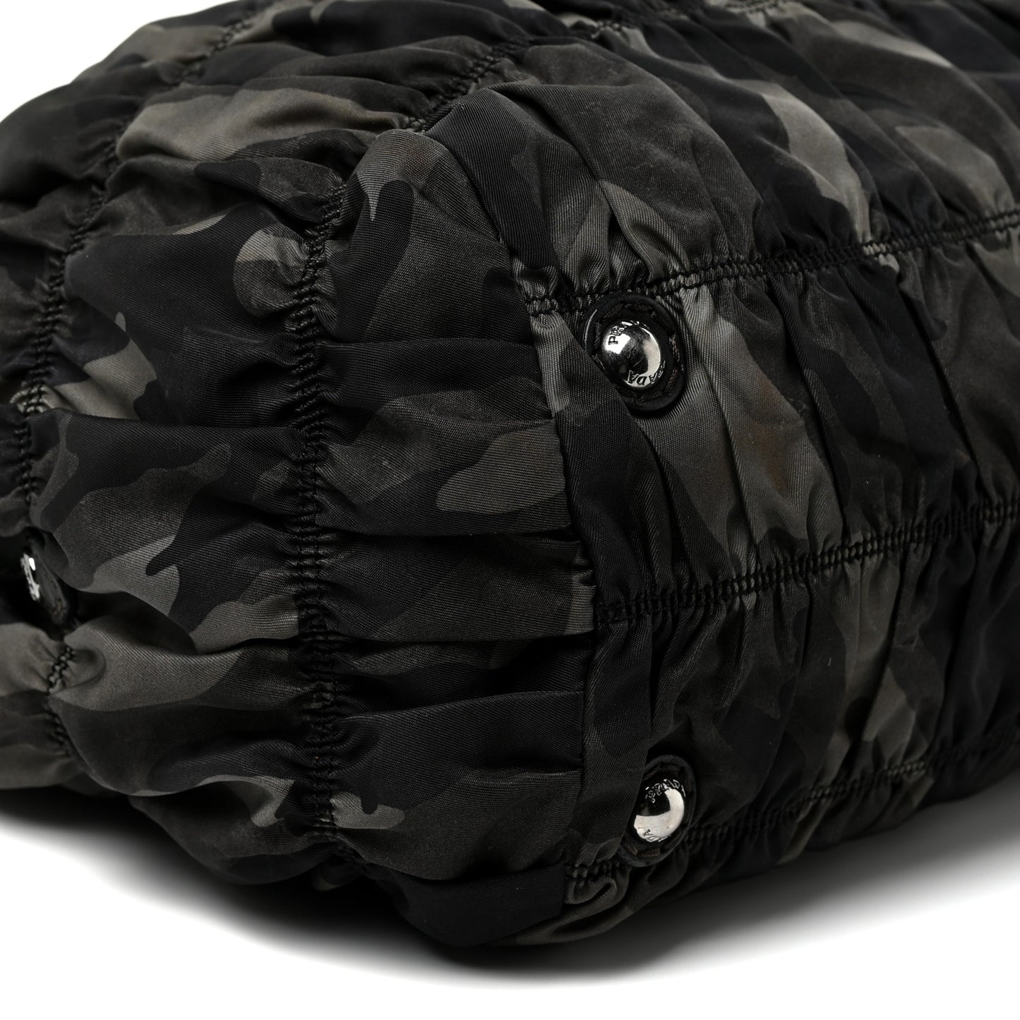 Tessuto Nylon Gaufre Camouflage Tote Fumo