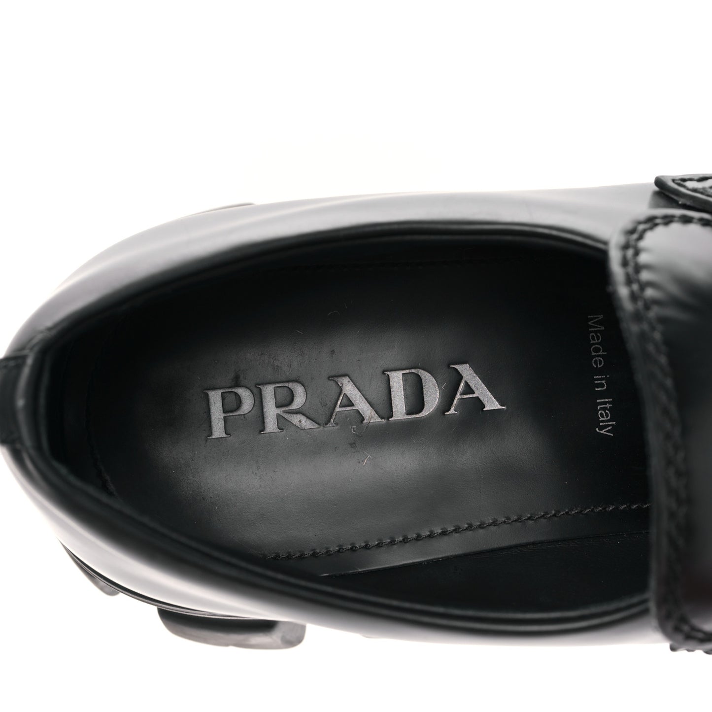 Spazzolato Rois Metal Triangle Logo Mens Monolith 60mm Loafers 7 Black