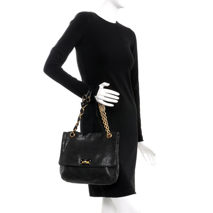 Lanvin Calfskin Quilted Large Happy Shoulder Bag Black 2 of 8