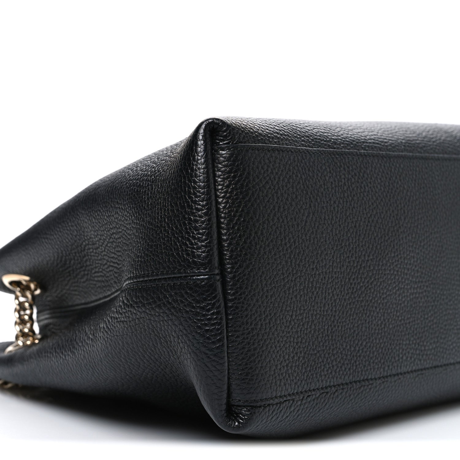 Gucci Pebbled Calfskin Medium Soho Chain Shoulder Bag Black 9 of 10