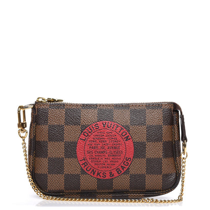 Louis Vuitton Damier Ebene Complice Trunks and Bags Mini Pochette Accessories Red 1 of 8