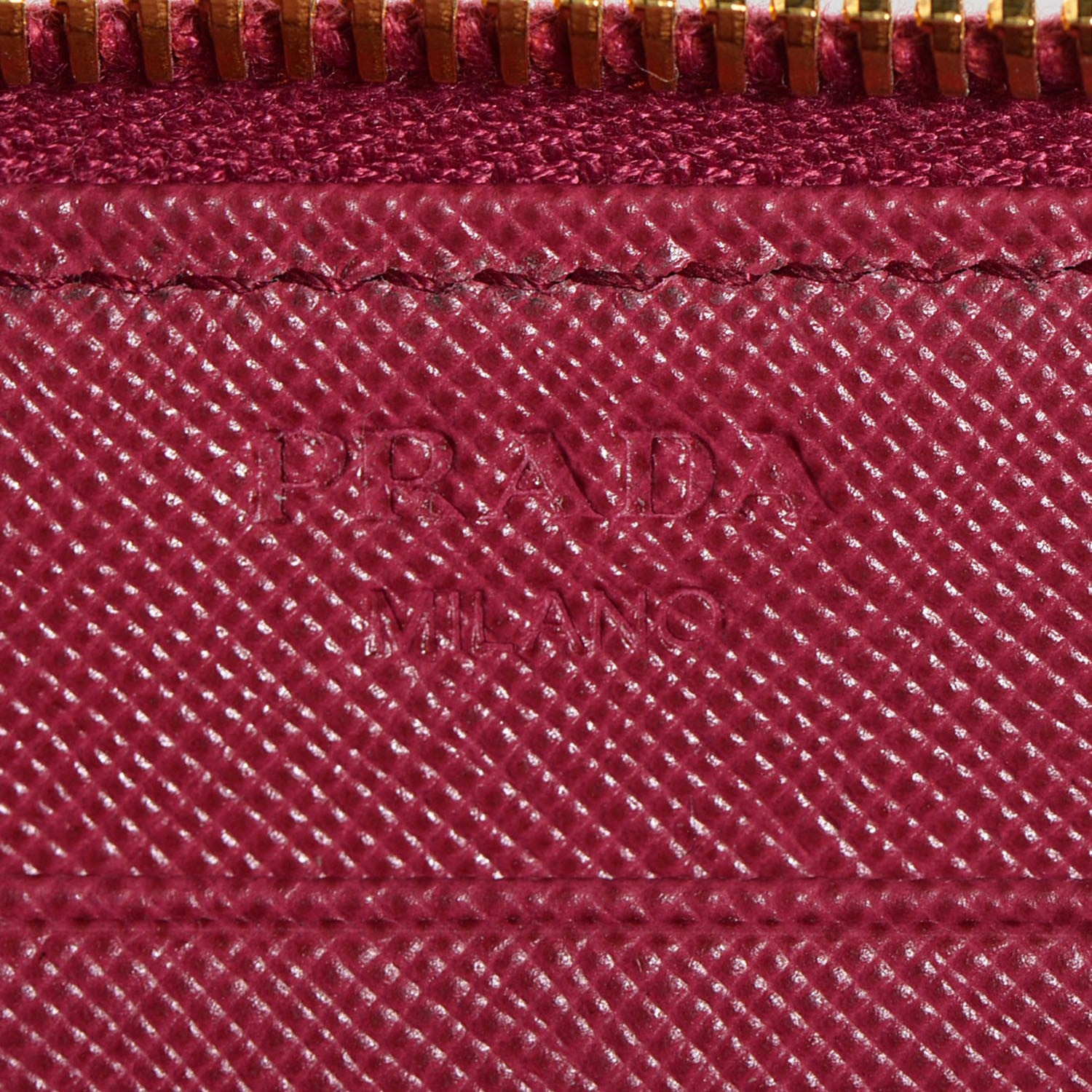 Prada Saffiano Metal Zip Around Wallet Ibisco 6 of 10