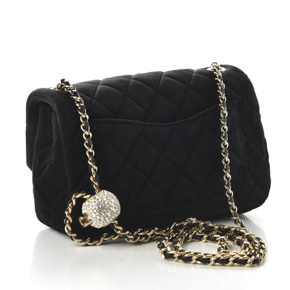 Chanel Velvet Quilted Mini Rectangular Pearl Crush Flap Black 3 of 11