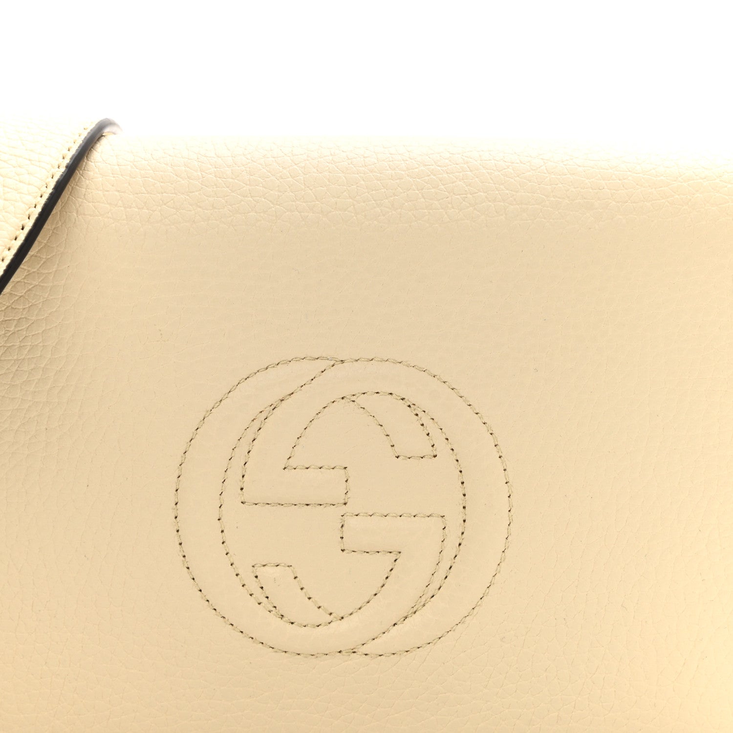 Gucci Pebbled Calfskin Soho Wallet on Chain Ivoire 7 of 9