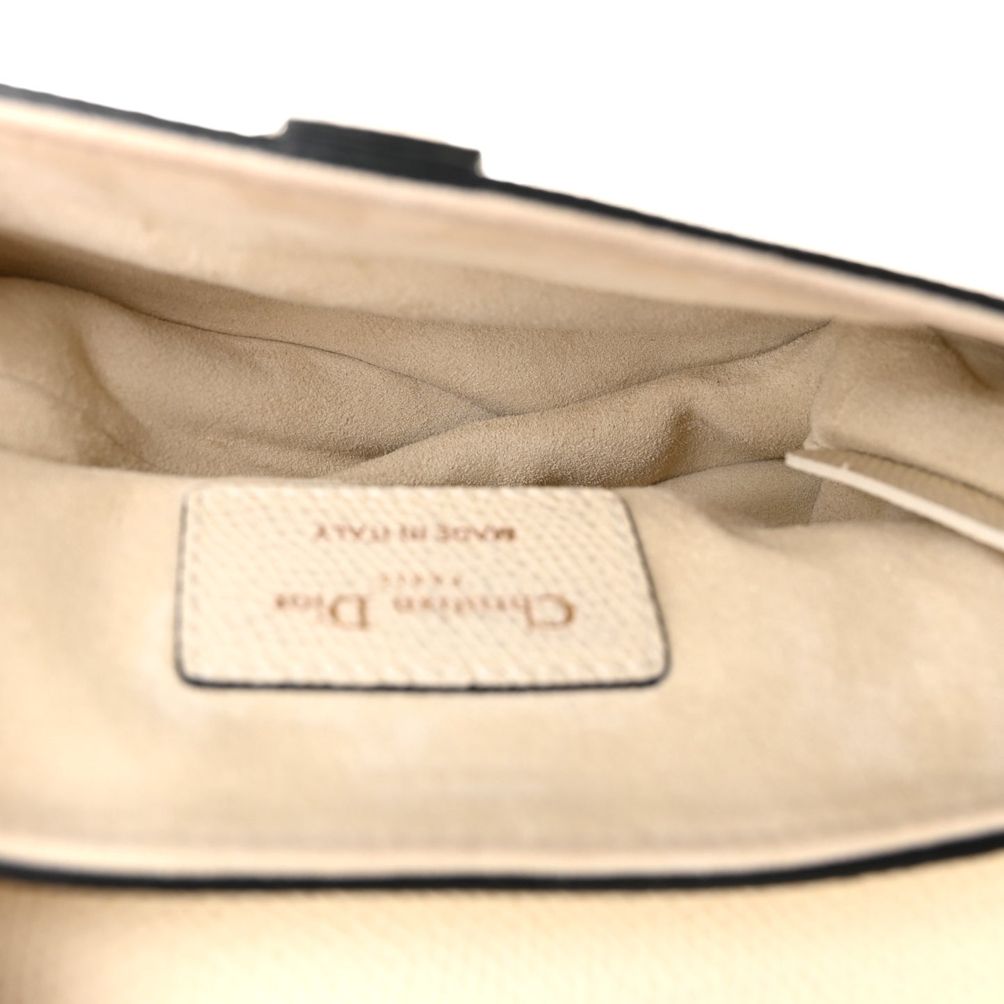 Grained Calfskin Mini Saddle Bag White