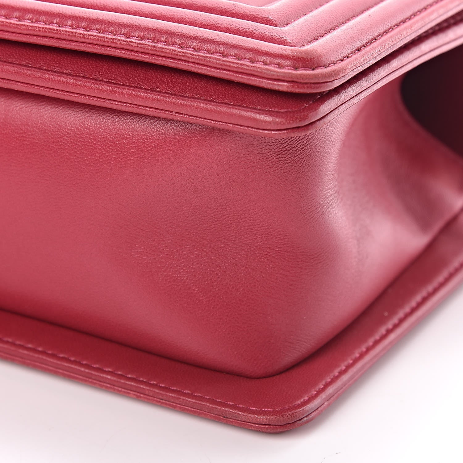 Chanel Calfskin Chevron Quilted Medium Boy Flap Dark Pink 9 of 10