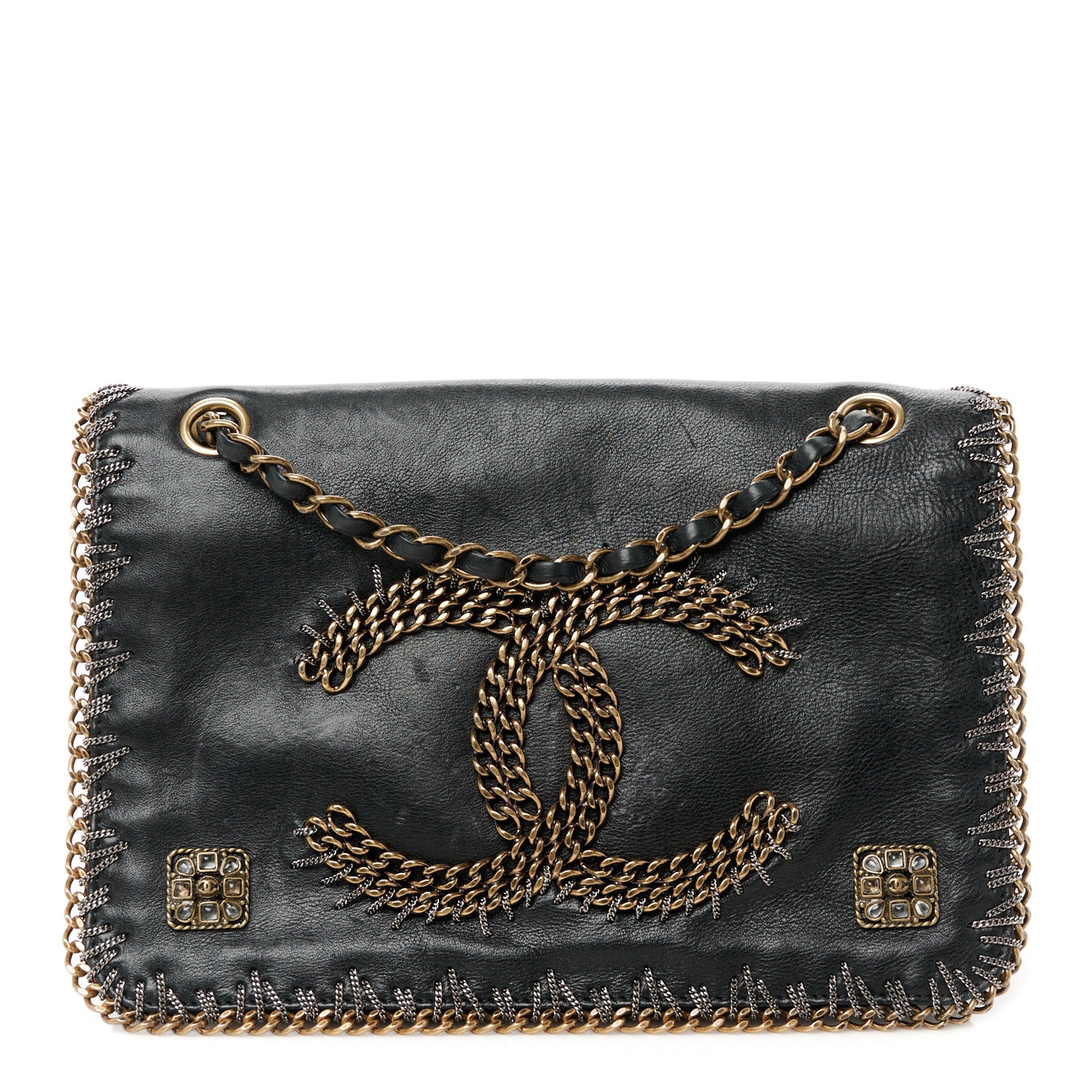 Calfskin Chain CC Byzance Flap Black