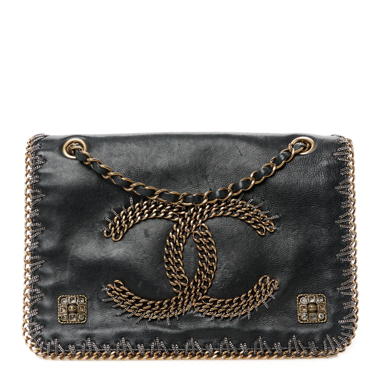 Chanel Calfskin Chain CC Byzance Flap Black 1 of 10