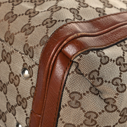 Gucci Monogram Cellarius Calfskin Large Bella Top Handle Bag Beige Ebony Cuir 12 of 20