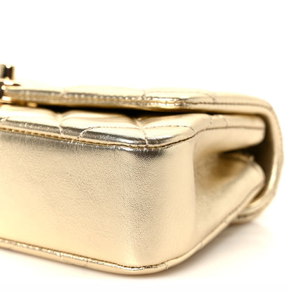 Chanel Metallic Lambskin Quilted Mini Chain Flap Gold 9 of 9