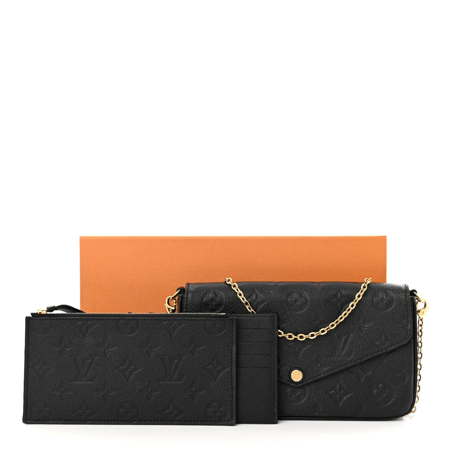 Louis Vuitton Empreinte Pochette Felicie Chain Wallet Black 14 of 14