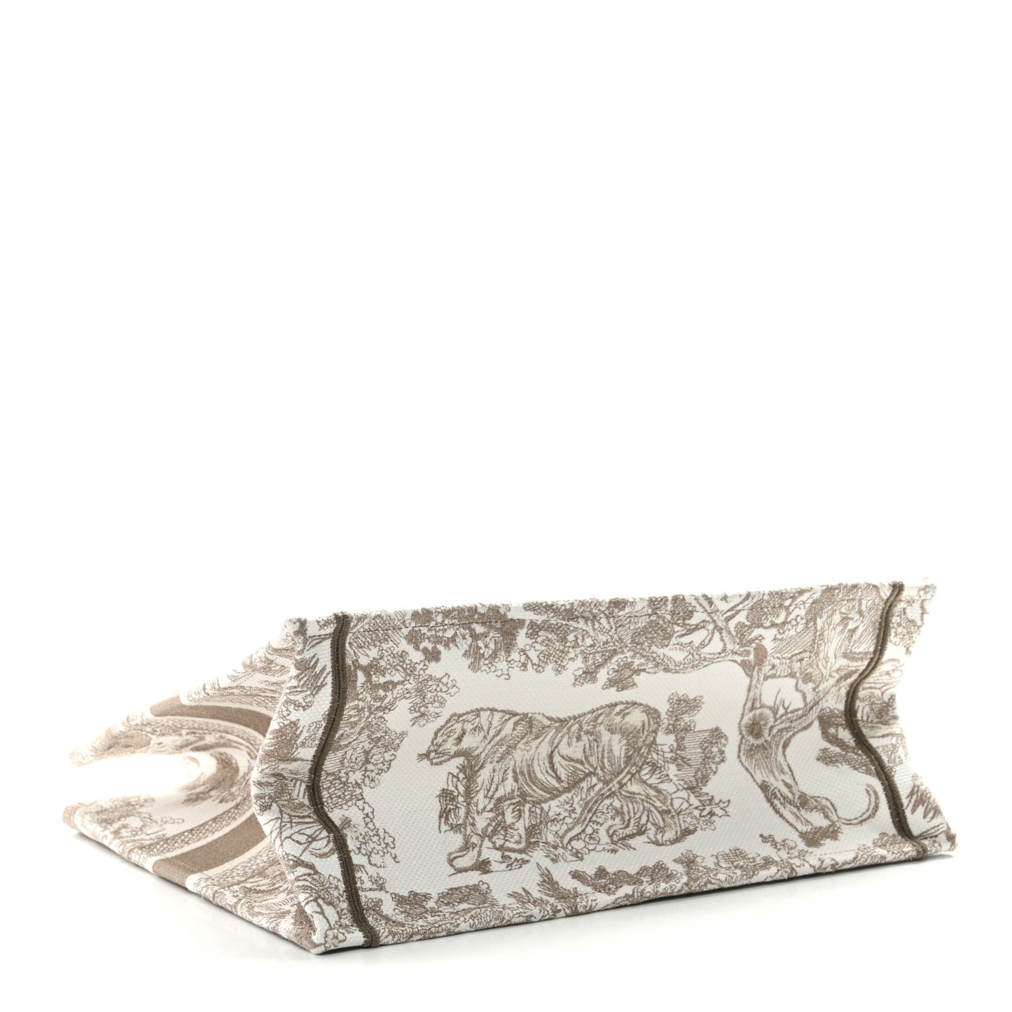 Canvas Embroidered Medium Dioriviera Toile De Jouy Book Tote Beige