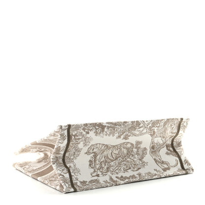 Christian Dior Canvas Embroidered Medium Dioriviera Toile De Jouy Book Tote Beige 4 of 10
