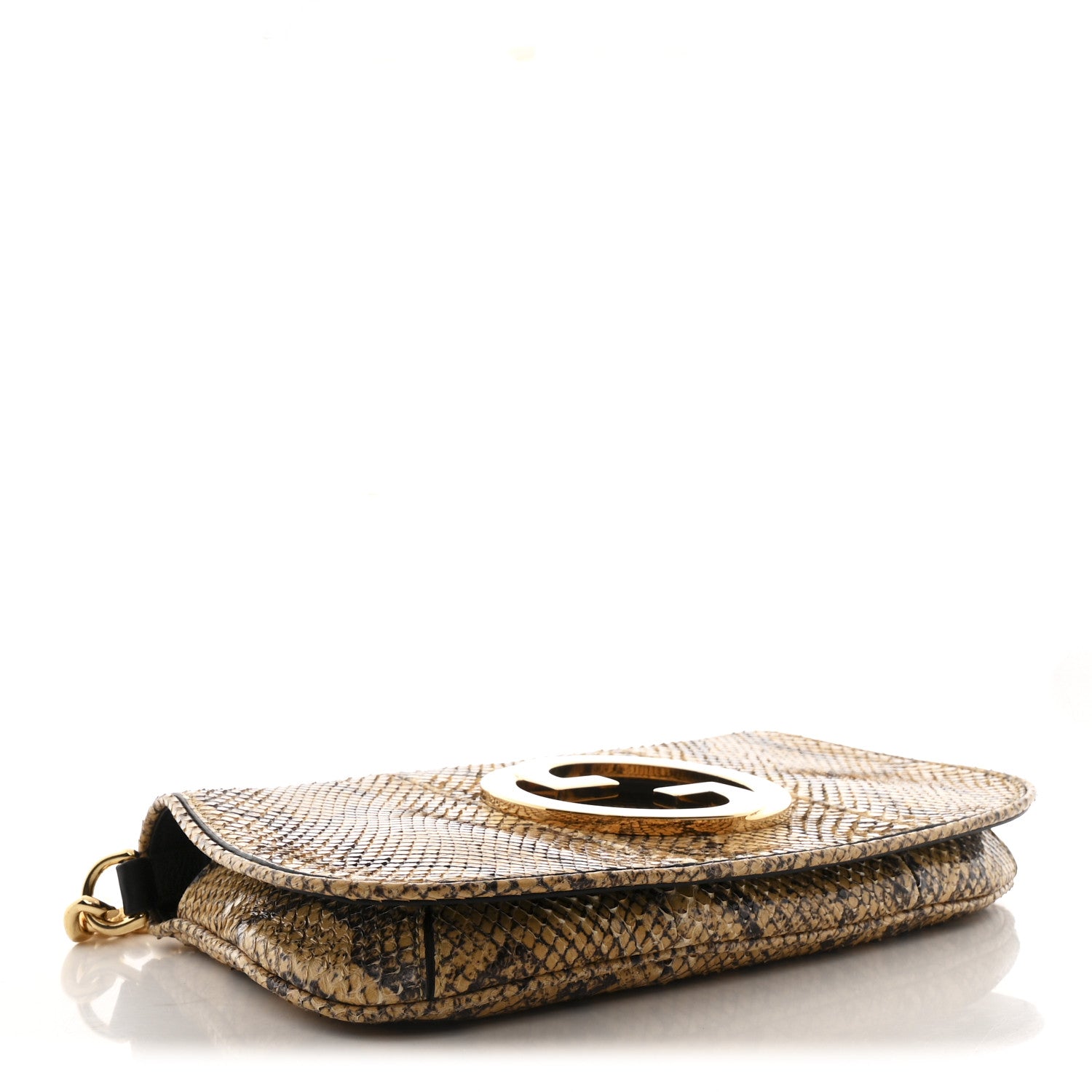 Gucci Roxy Snakeskin Blondie Chain Shoulder Flap Bag Roccia 4 of 12