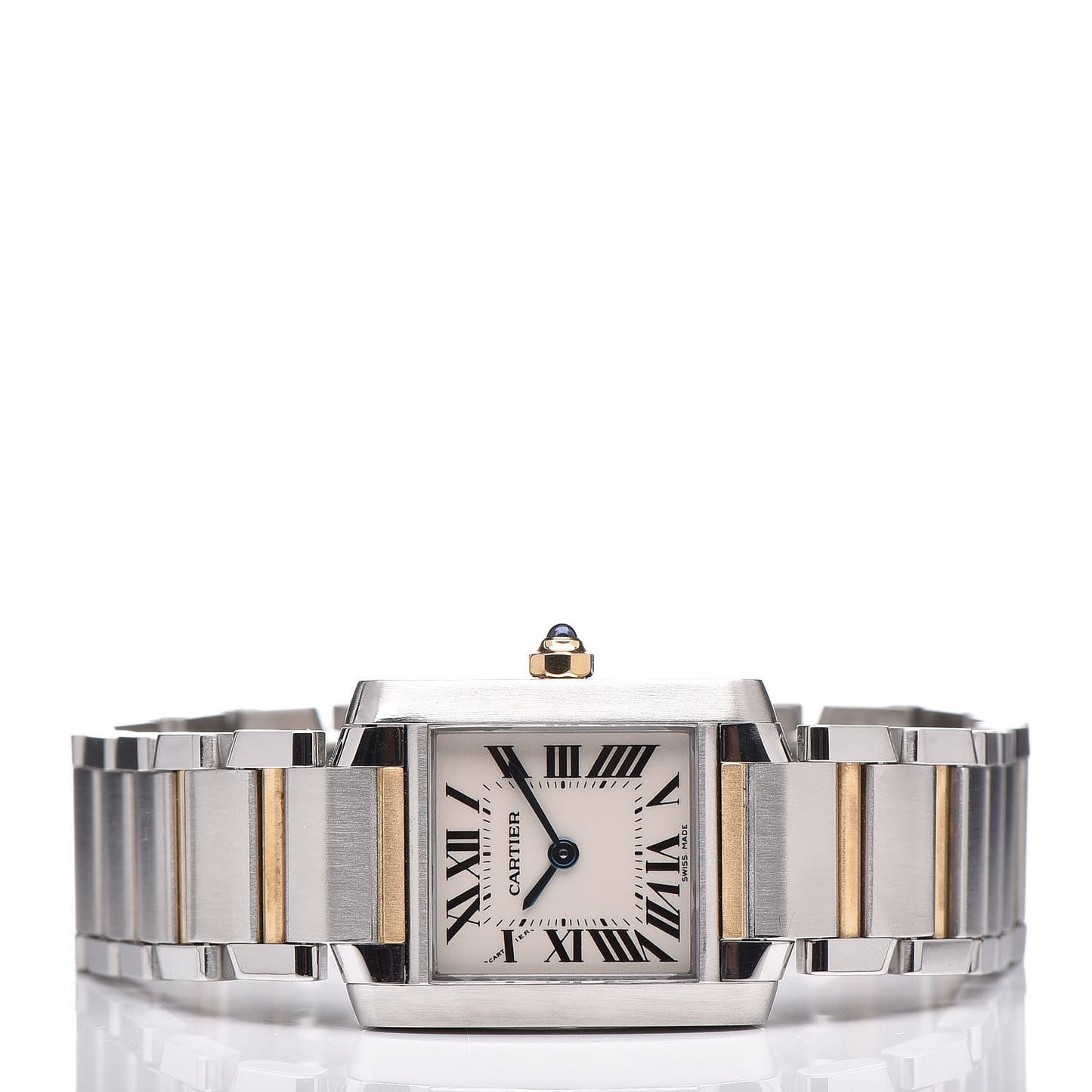 Stainless Steel 18K Yellow Gold 20mm Tank Francaise Quartz Watch