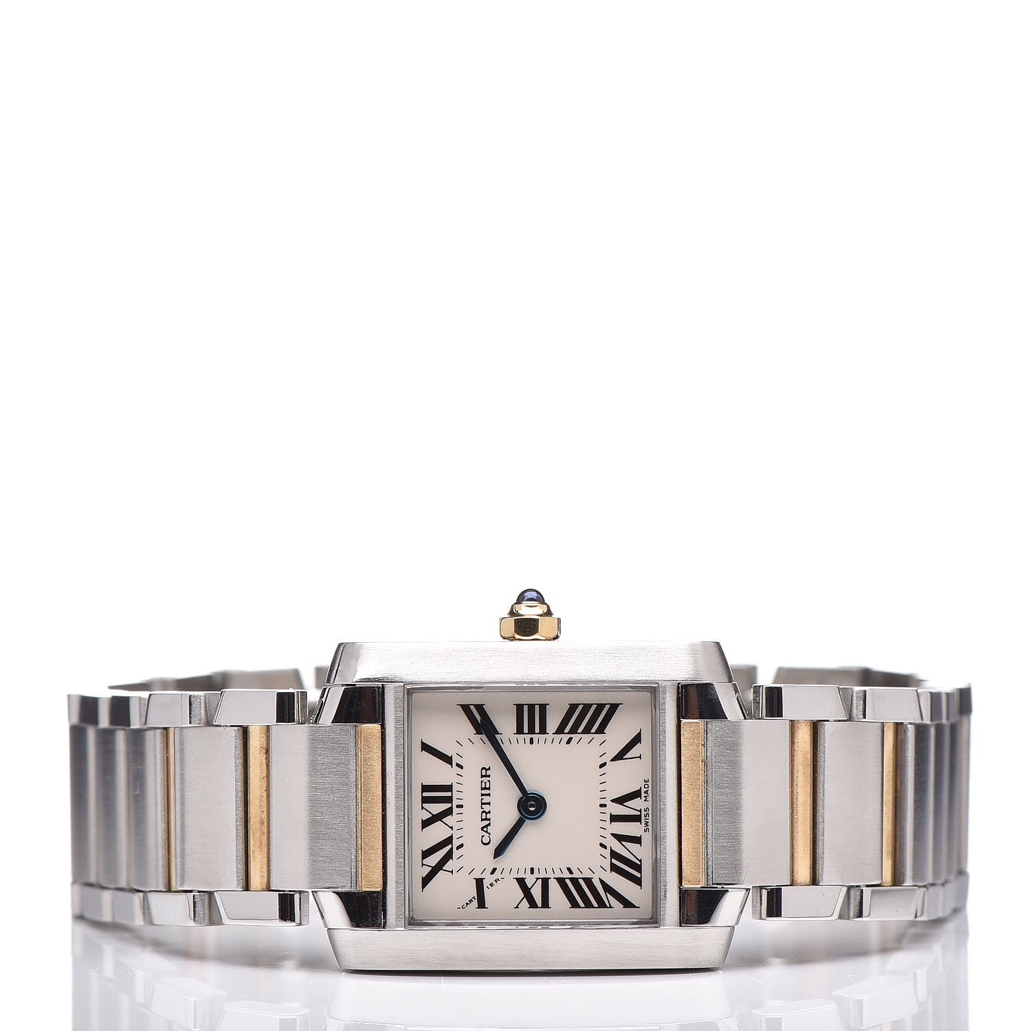 Cartier Stainless Steel 18K Yellow Gold 20mm Tank Francaise Quartz Watch 3 of 8