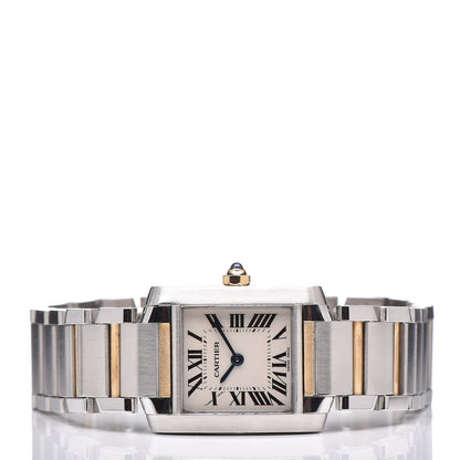 Cartier Stainless Steel 18K Yellow Gold 20mm Tank Francaise Quartz Watch 3 of 8