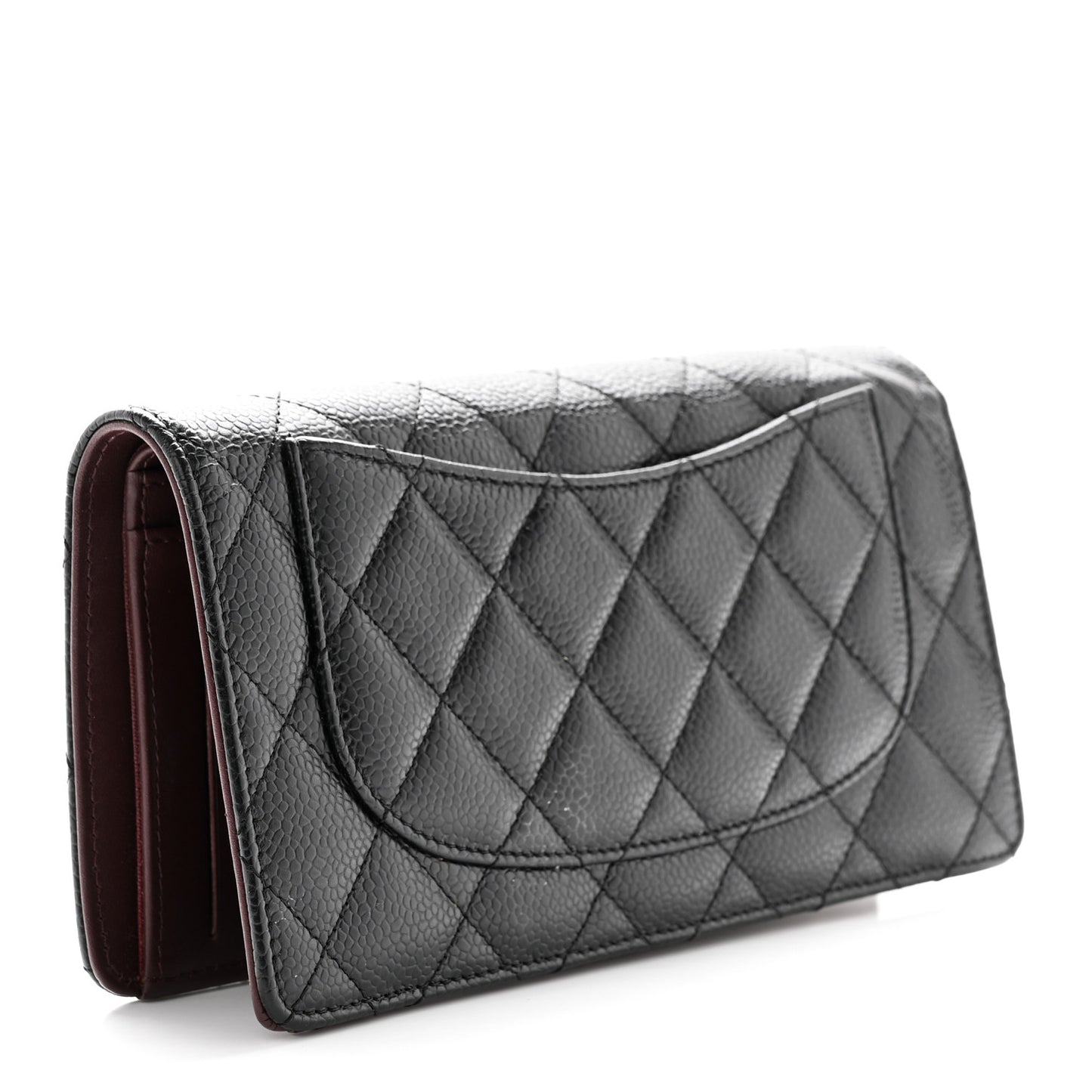 Caviar Quilted Yen Wallet Black