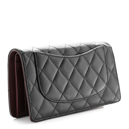 Chanel Caviar Quilted Yen Wallet Black 3 of 12