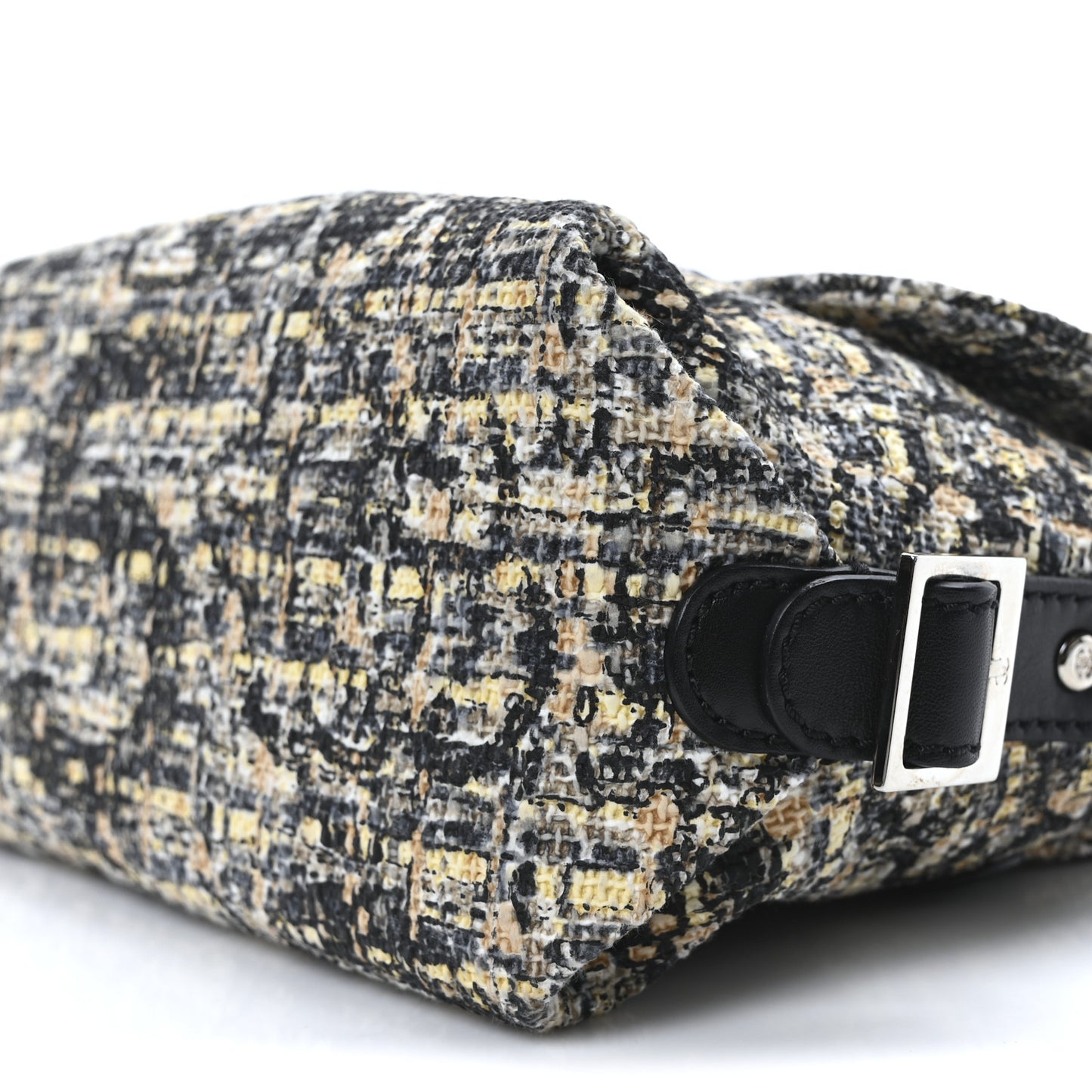 Tweed Flap Bag White Black Multicolor