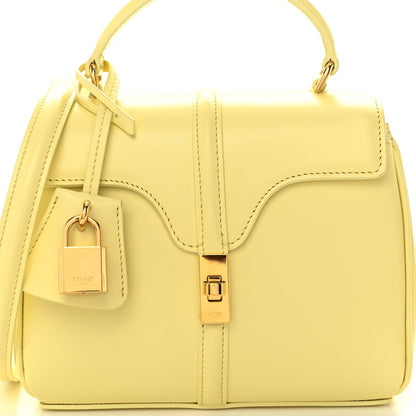 Celine Satinated Calfskin Mini 16 Top Handle Bag Soft Yellow 8 of 10