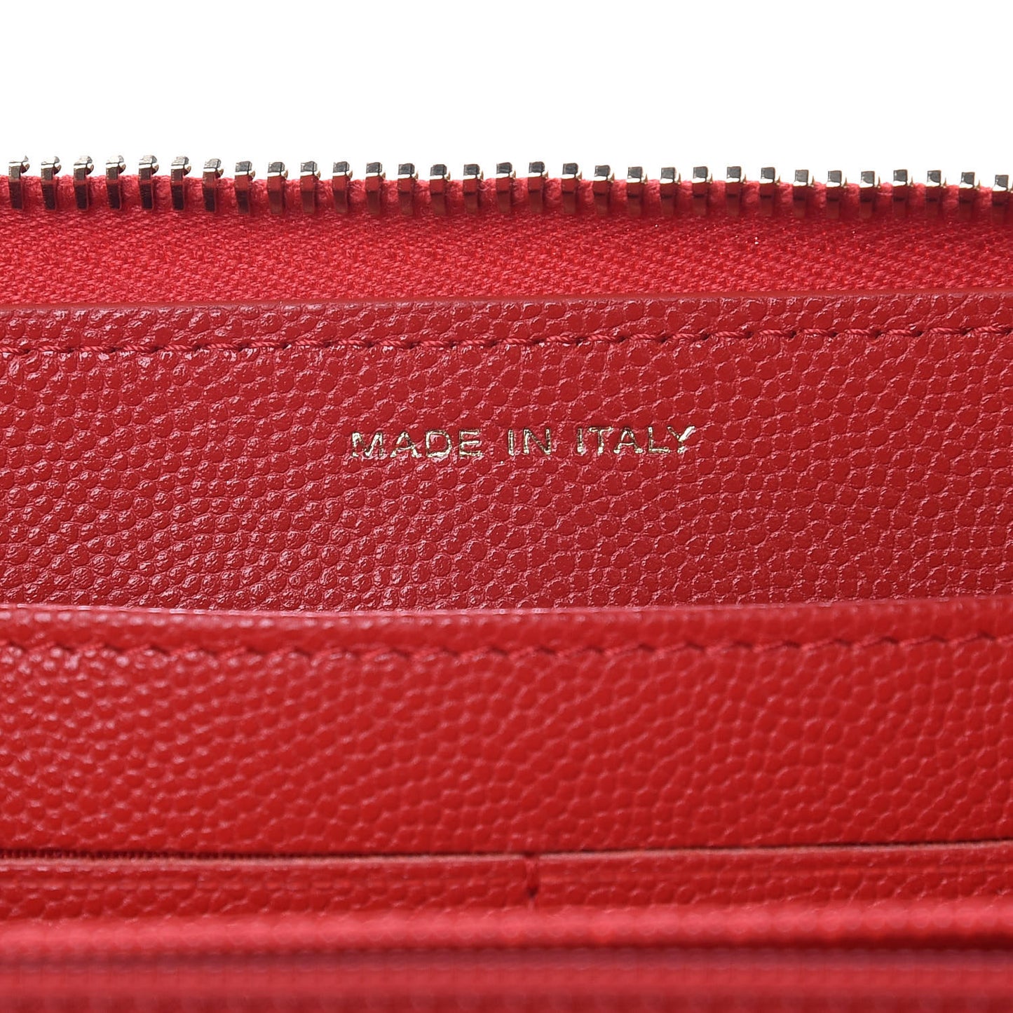 Caviar Camellia Embossed Zip Around Large Gusset Wallet Red