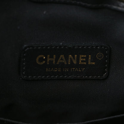 Chanel Sheepskin Chevron Quilted Drawstring Bag Black 6 of 9