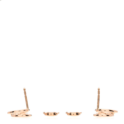 Hermes 18K Rose Gold Diamond TPM Vertige Coeur Earrings 3 of 4