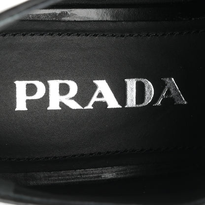 Prada Spazzolato Lace Up Derby Platform Loafers 37 Black 8 of 10