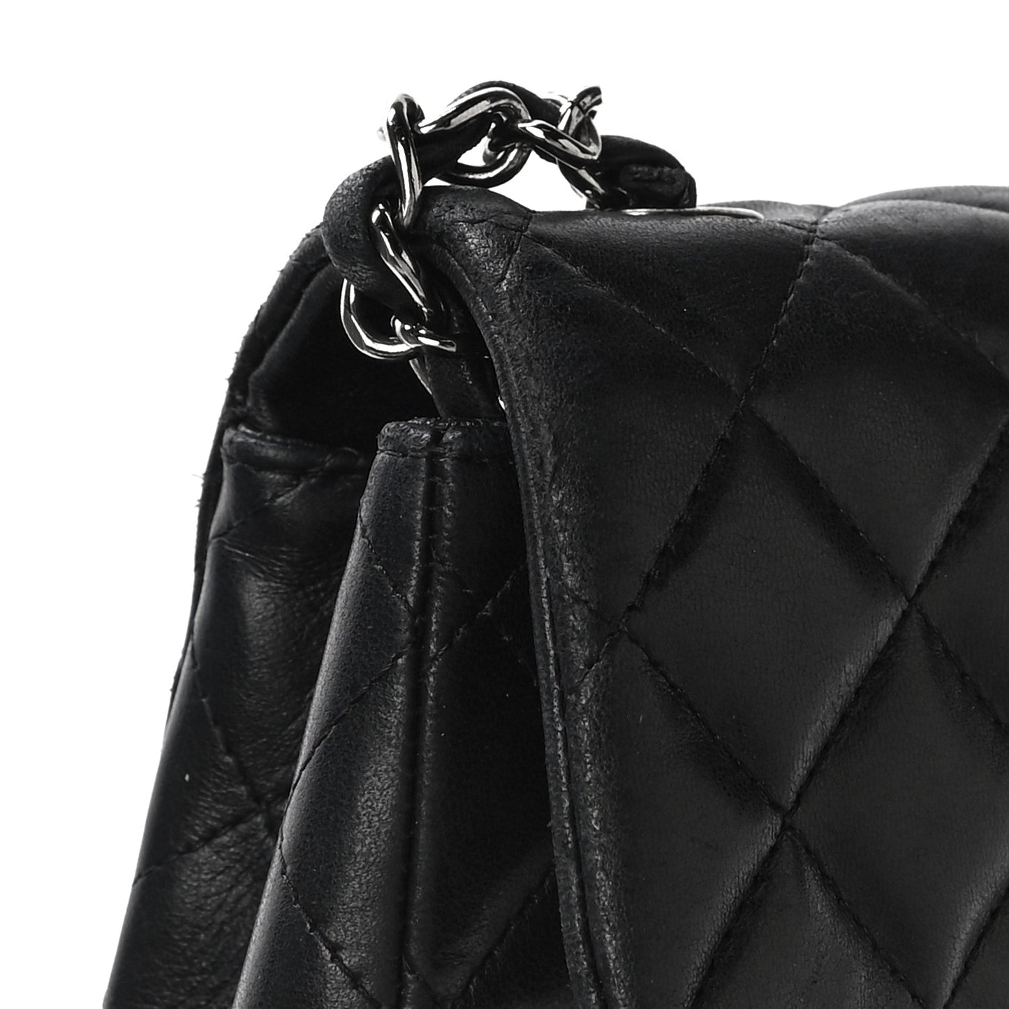 Lambskin Quilted Valentine Charms Mini Rectangular Flap Black
